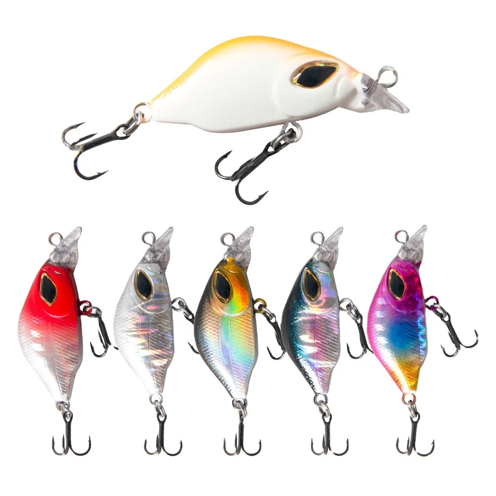 ABS Plastic Hard Crank Bass Fishing Lure Freshwater Deep Diving Minnow Lure Printed Artificial Hard Bait