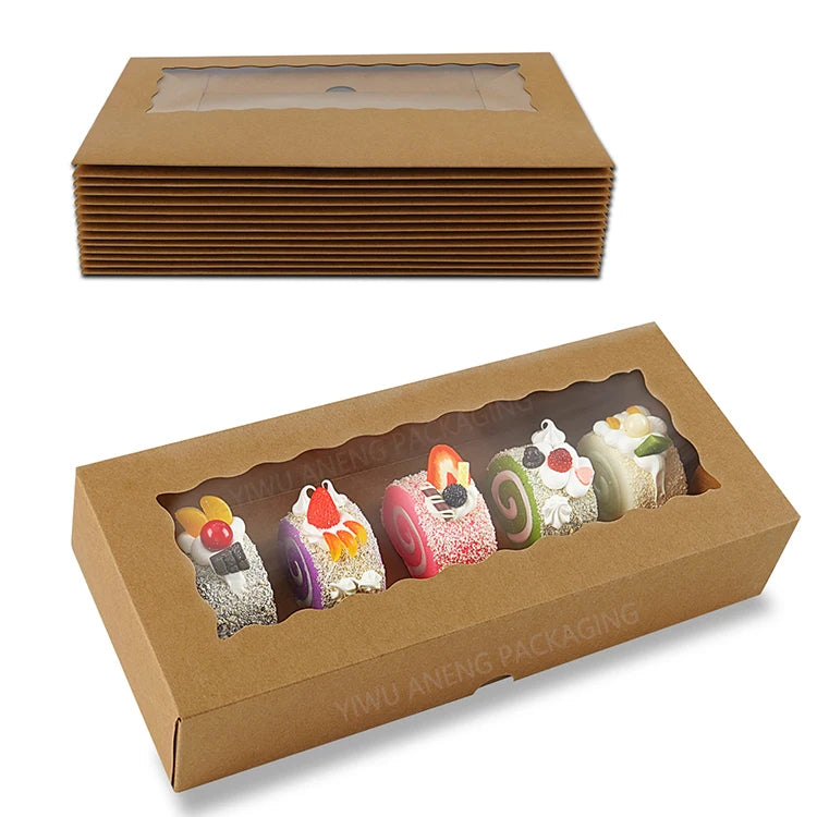 Wedding Favors Paper Donut Cookie Packaging Boxes with clear Window for Bakery Cake Shops Gift Box Cake Box