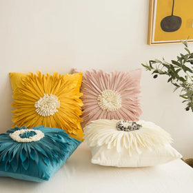 Luxury Flower Eco-Friendly Customized Design Polyester Cushion Cover for Home Hotel Living Room Sofa Bedside Machine Washable