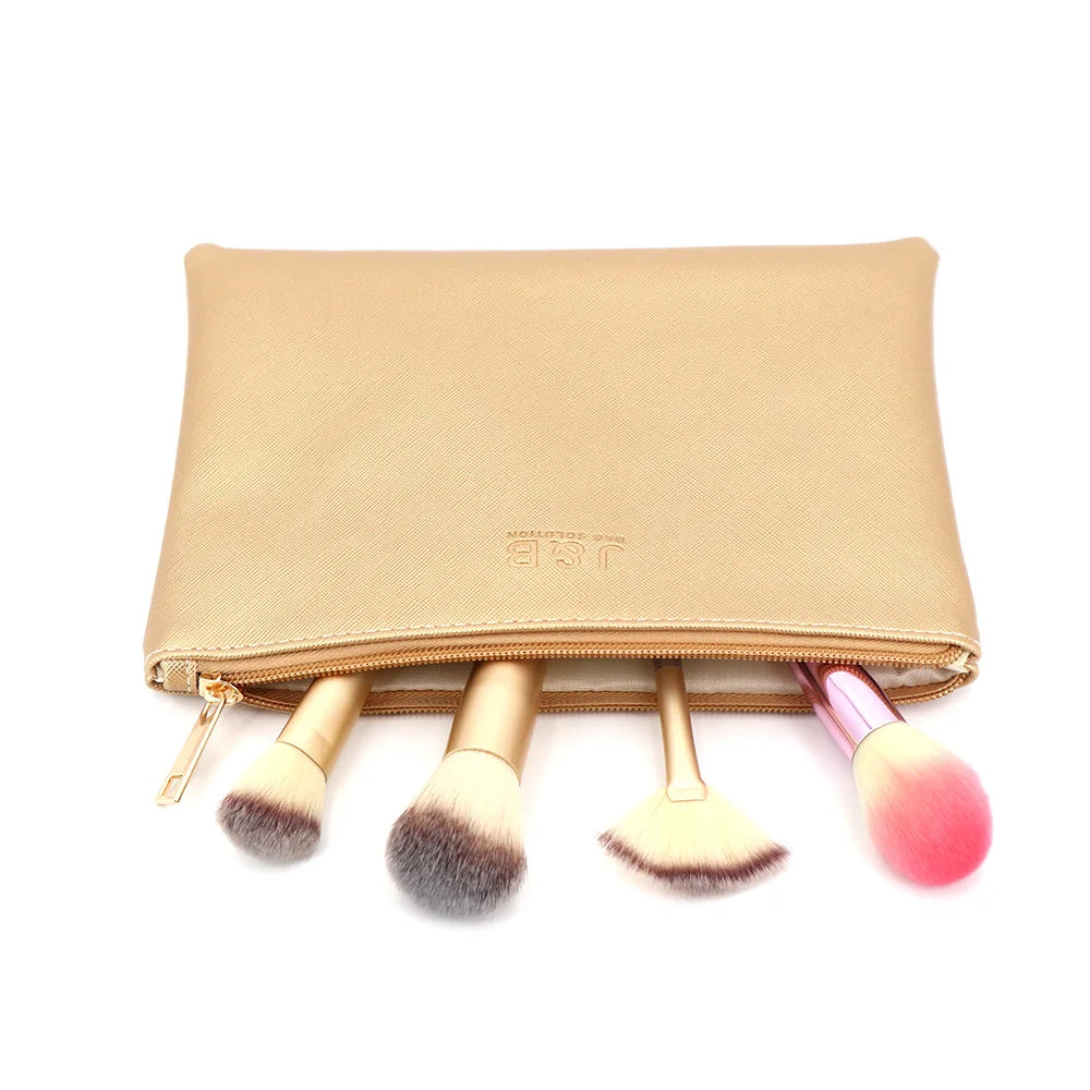 Hot Sale Vegan Saffiano Leather Pouch Zipper PU Cosmetic Bag Waterproof Packaging Bag Custom Leather Jewellery Pouch