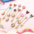 Cute Stainless Steel Lollipop Handle Coffee Stirring Tableware Fork Dinnerware Spoon