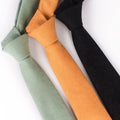 New Colorful Solid 100% Cotton Neck Tie 7cm Skinny Ties Pink Sky Blue Mens Cravat Wedding Party