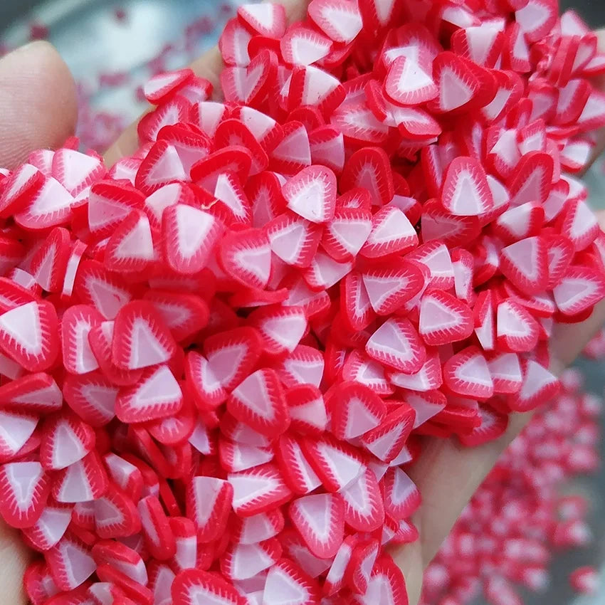1KG DIY Craft Slime Polymer Sprinkles Fruit Slices Triangle Strawberry Polymer Clay Sprinkles