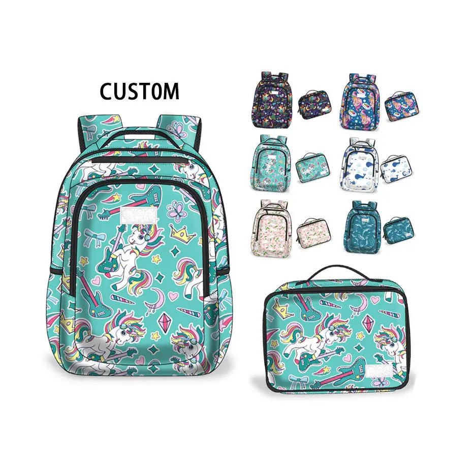 Children's Breathable Wear-resistant and Load-reducing Backpack Bag School Cute Printing Cartoon School Bag for Kids