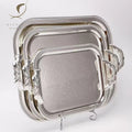 2025 Qian Hu Top Grade Luxury Metal Trays Set Silver & Gold Square Serving Tray for Hotel Wedding & Party