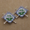 Wholesale Custom Logo Baseball Team Folk Art Europe Souvenir Brooch Lapel Pins 6 Color UV Printed Metal Enamel Casting Alloy