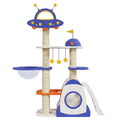 Modern Fabric Cat Climbing Rack Spaceship-Style Cat Toy Nest Claw Grinding Feature for Large Medium-sized Kittens Wood Pet