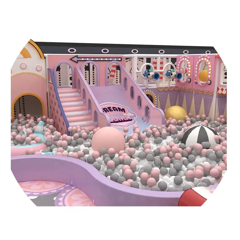 Children Playground Equipment Manufacturer Plastic Slide and Ball Pool Soft Play Entertainment Equipment for Sale