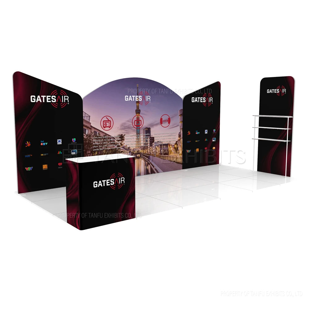 TANFU 3 X 6 Backdrop Exhibition System Booth Trade Show Display Stand with Aluminum & Fabric Custom Color Easy Setup