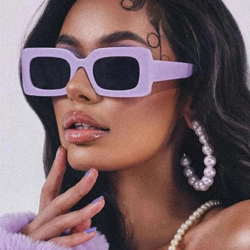 UNOC 2023 New Trendy Sunglasses with Vintage Square Frame Jelly Color Sun Glasses Eyewear Shades for Men Women in Blue Yellow