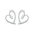 925 Sterling Silver Minimalist Line Heart Stud Earrings Geometric Love Earrings for Women Simple Fine Jewelry Gift BSE871