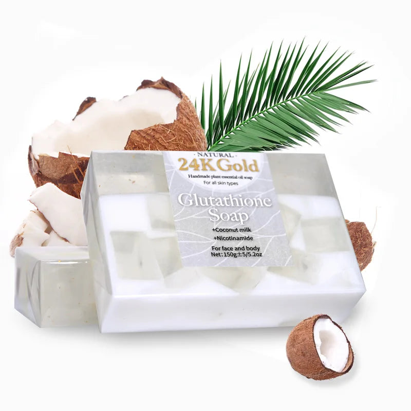 AiXin Organic Natural Essential Oil Exfoliating Moisturizing Vitamin E Whitening Soap 24 K Gold Coconut Milk Handmade Soap