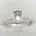 Sterling Silver 5*7/6*8/7*9/8*10/9*11/10*12mm Semi Mount Ring Empty Frame Blank Setting Base Without Center Stone for DIY Inlay
