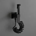 Matte Black Wall Mount Hygienic Shower Set Toilet Solid Brass Handheld Bidet Hot & Cold Water Mixer Tap