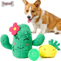 3 in 1 Eco-Friendly Dog Toy Durable Plush Cactus with Pineapple Ball Snuffle IQ Pet Toy