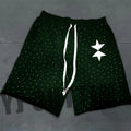 Custom Men Vintage Sun Dye Fade Sweat Cotton Shorts Distressed Cut Edge Distressed Patch Men's Summer Acid Wash Shorts