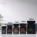 Home Decor Toilet Deodorization Black Square Wooden Lid Glass Aromatherapy New Aromatherapy Bottle Empty Bottle High Beauty