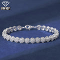 Hot Sale 8mm Flower Shape 5A Cubic Zirconia Diamond Tennis Chain Brass With 18K Gold Plated Bracelet Bling Bling Jewelry