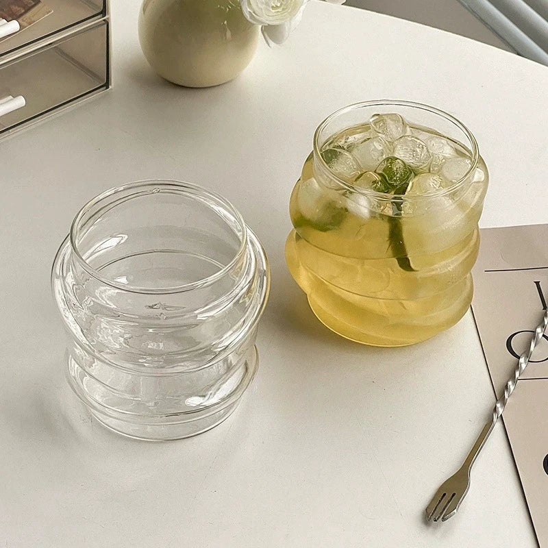 High Borosilicate Glass Tea Cups Wholesale Irregular Glass Cup Latte Coffee Mug for Gift