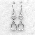Sterling Silver 7*9mm Semi Mount Hook Earrings Empty Support Blank Claws Setting S925 Base Without Center Stone for DIY Inlay