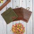 Portable Waxed Canvas Dog Treat Pouch Puppy Waste Bag Carrier Dog Training Pouch Travel Bag