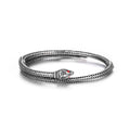 Wholesale Vintage Stainless Steel Ruby Snake Bangle Bracelet for Man
