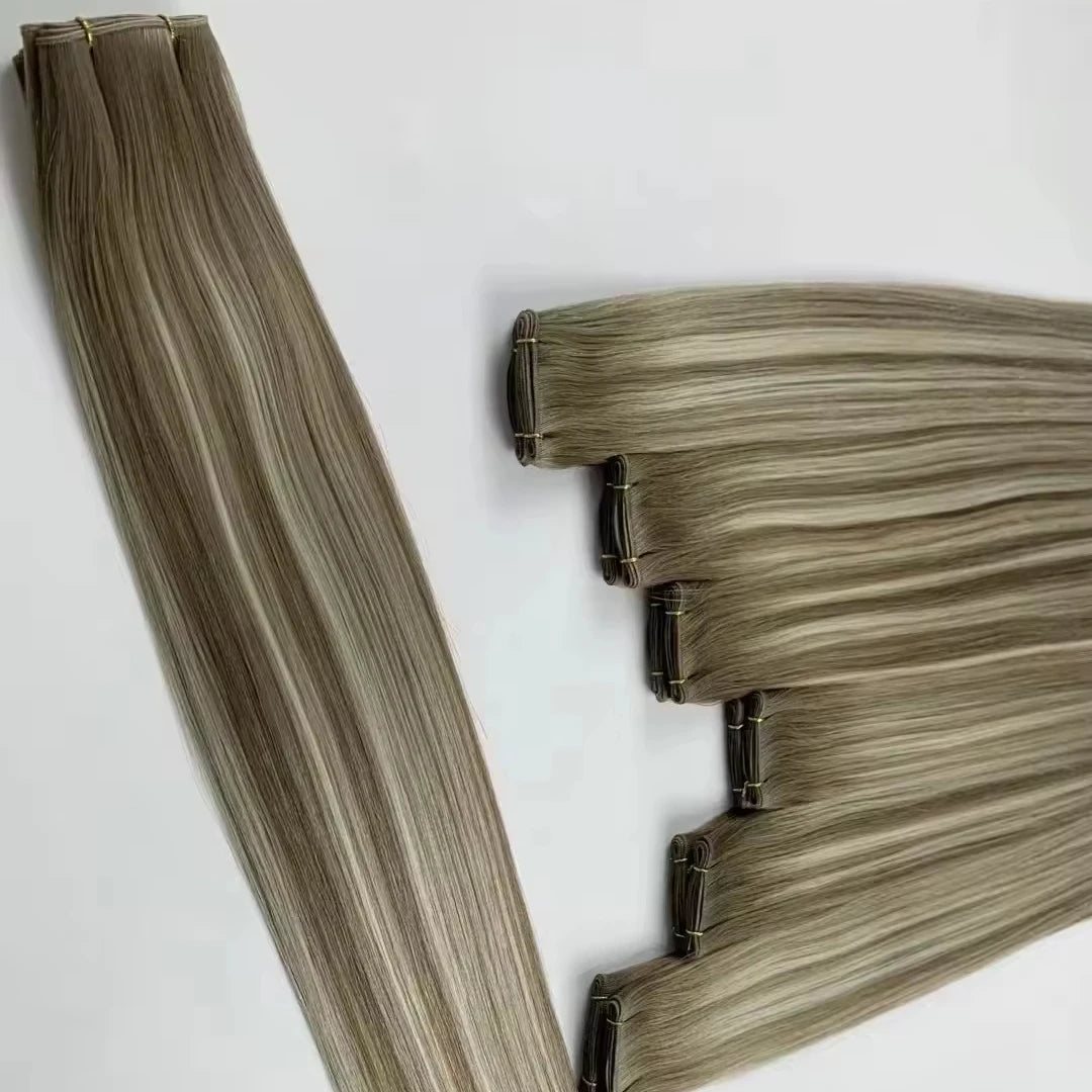 Russian Cuticle Aligned Virgin Double Drawn Weft Hair Human Hair Genius Weft Hair Extensions