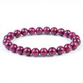 Natural Genuine Round Ruby 8mm Beaded Bracelets Precious Gemstone Bracelet for Women Jewelry Making 19CM