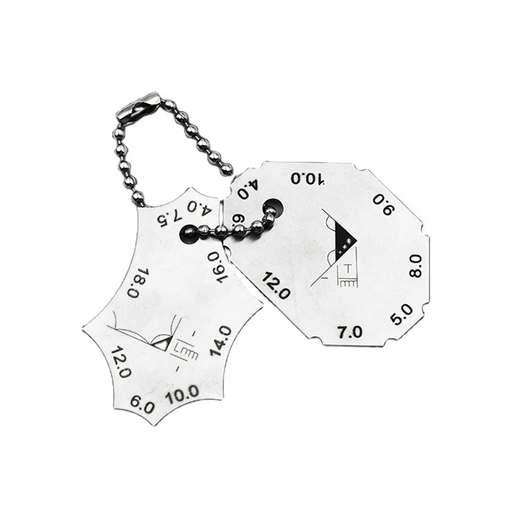 2Pcs Right Angle Welding Gauge Kit Weld Fillet Throat Size Leg Length Gage Set in Metric Stainless Steel Key Set