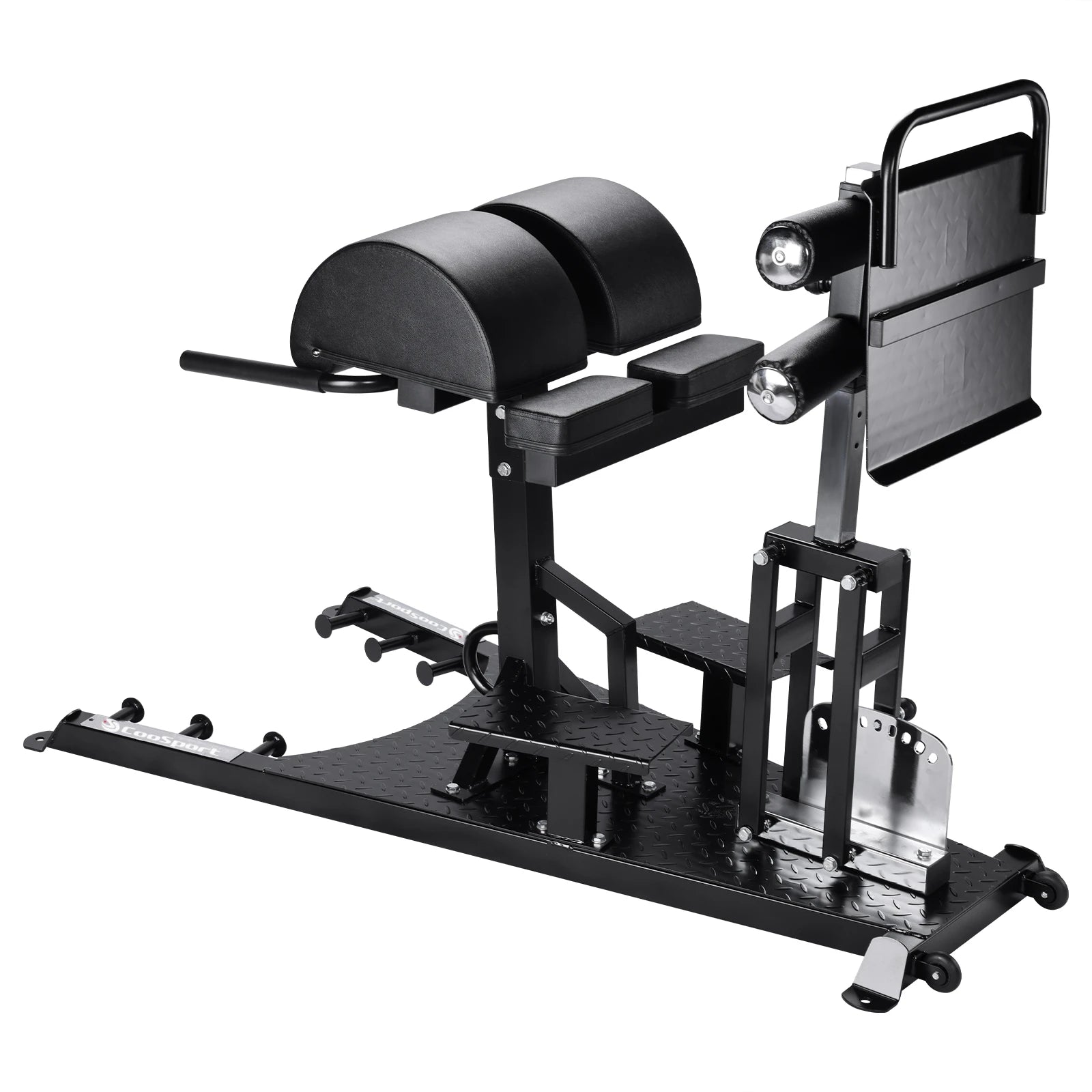 Coosport Multi-Function Durable Unisex Steel Roman Bench for Strength Training 34KG Black Glute Ham Developer