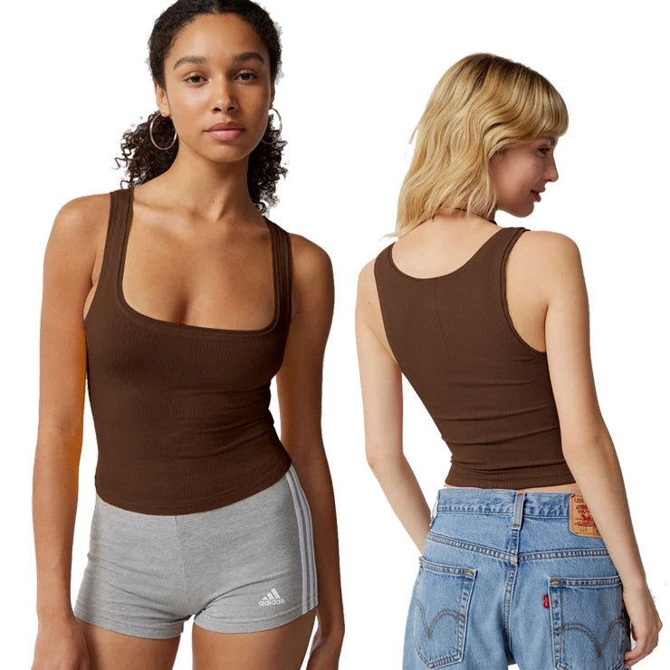 High Stretchy Buttery Soft Women's Crop Tank Top Breathable Gym Ribbed Tank Tops for Casual Wear