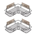 Shower Caddy Corner Shelf Rack Adhesive Without Drilling Storage Black White  Basket Shelf for the Bathroom