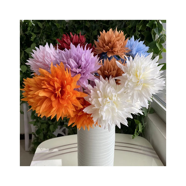 Centerpiece Flower Artificial Flowers Decor 3 Flame Chrysanthemum Balls in Bulk