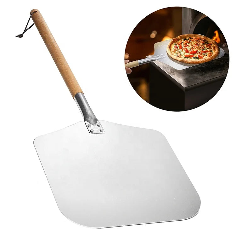 Top Seller FBA Kitchen Accessories Foldable 12*14 Pizza Peel with Wooden Handle Online Shipping to USA Utensils for Baking Pizza