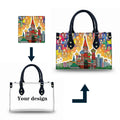 New Russian Style Stylish Handbags for Women Custom Metal Logo Plate for Handbags Sublimation Blank Tote Bag