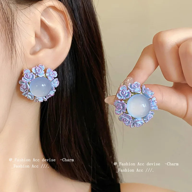 2025 Fashion Flower Pearl Korean Style Earrings Jewelry Wholesale Earring
