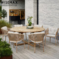 WISEMAX FURNITURE Modern Outdoor Furniture Metal Frame Patio Rattan Garden Chair Stable Soft Sponge Cushion Dining Chair