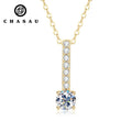 925 Sterling Silver Women's Round Cut 5mm 0.5ct Cluster-Set Choker Real Moissanite Classic Pendant Necklace