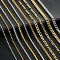 Miss Jewelry Hip Hop Fashion Men Women 4mm 18K White Gold Plated Figaro Franco Snake Hera Cuban Stainless Steel Chain Necklace