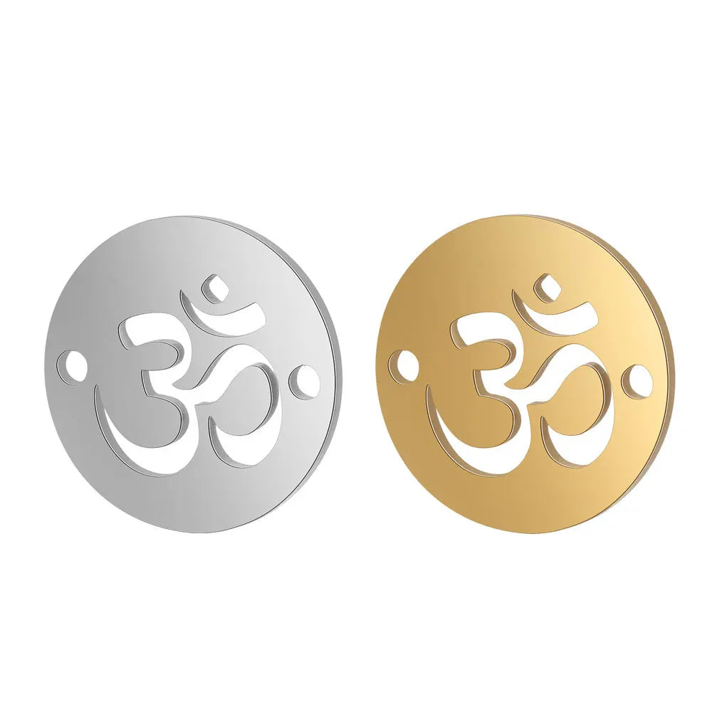 Custom Chakra European Style OM Charms Round Yoga Charms Pendant for Necklace Jewelry Making