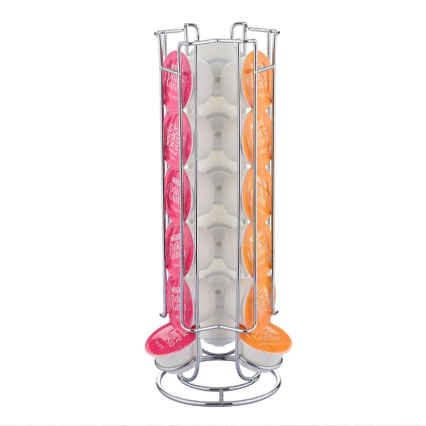Metal Coffee Capsule Display Stand Countertop Electroplating Capsule Coffee Storage Rack