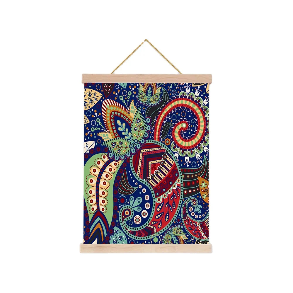 Hanging Fabric Banner with Wooden Frame Decoration Painting Custom Anime Poster Wall Scroll Hanging Wall Poster Frames Hanger