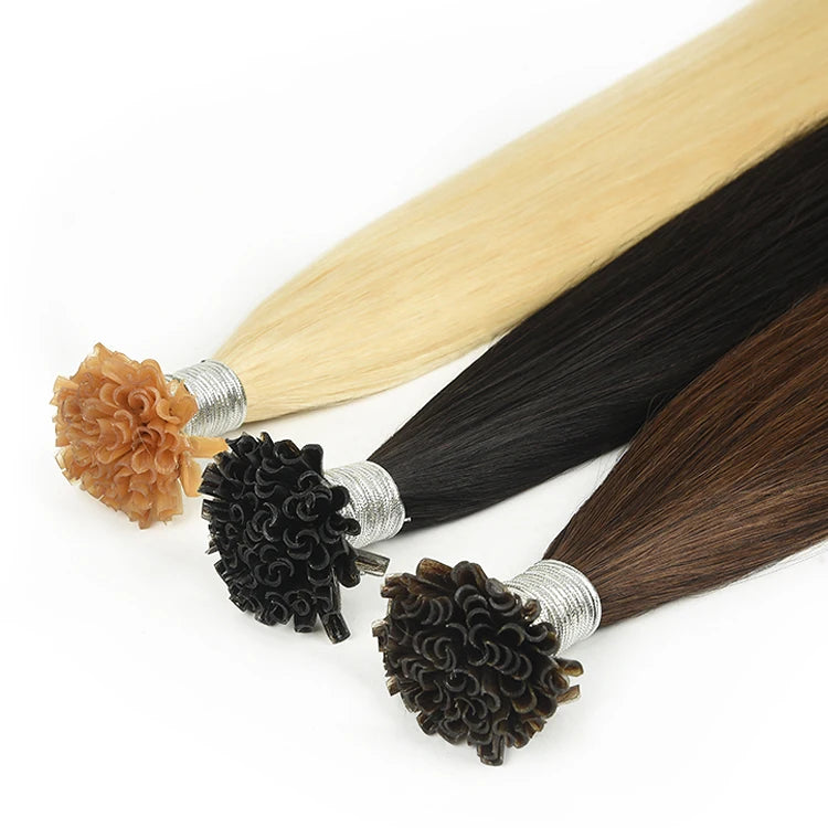 Hot Selling Top Quality Wholesale Longest Hair Ratio Double Drawn Single Donor Raw Virgin Hair Nail Tip U-tip Hair Extensions