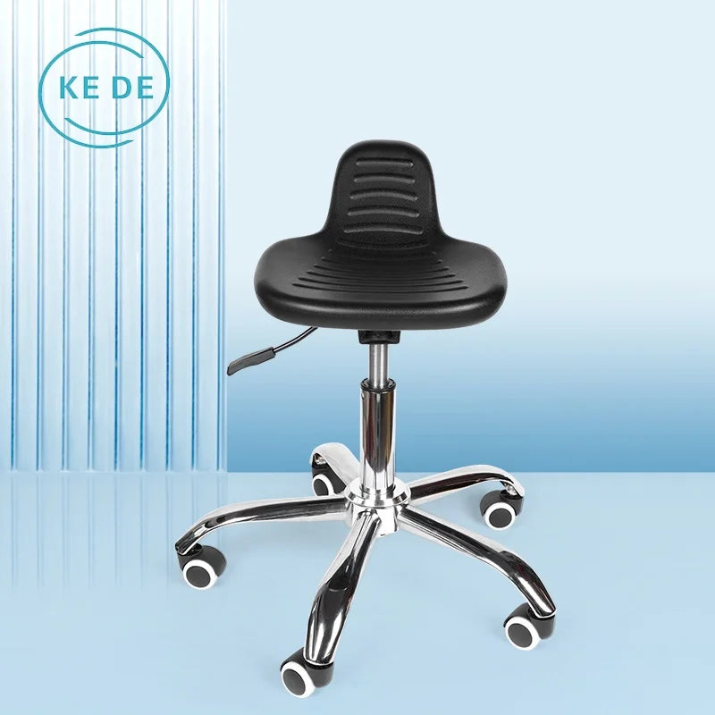 KEDE High Density Polyurethane Foaming Products PU Hospital Chair Lab Anti-static PU Laboratory Chair with Wheels and Backrest