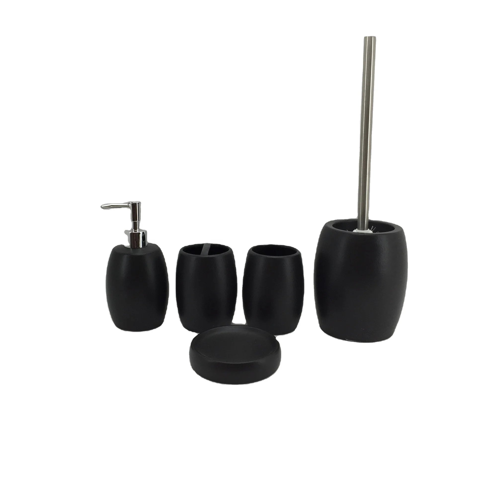 OEM Black Bathroom Accessories Sets Ceramic Toilet Accessories Bathroom Accessories Set
