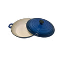 Bule Colour Cast Iron Enamel OEM Shallow Round Metal Casserole Non-stick Cookware Sets