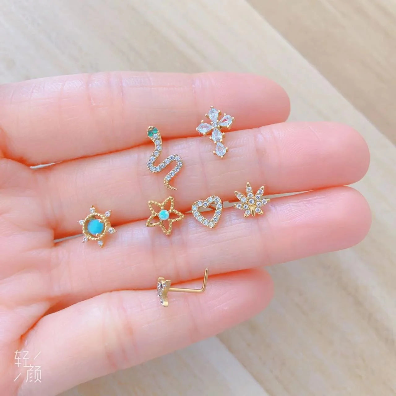 Gaby New Full Stainless Steel Nose Rings Cross Heart Snake Nose Studs Nose Piercing Wholesale Body Jewelry