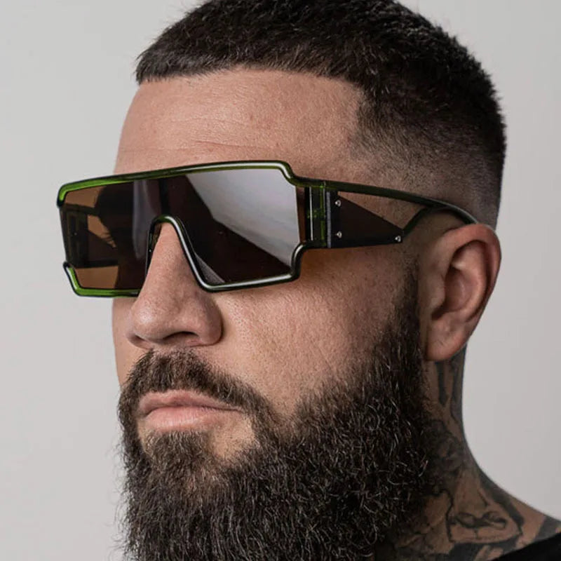New Unique Designer Oversized Sunglasses Big Frame Square Frame Man Women'S Sunglasses With Side Rims