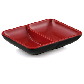 Unbreakable Japanese Style Restaurant Dinnerware Wasabi Soy Saucer White Square Divide Melamine Sauce Dish