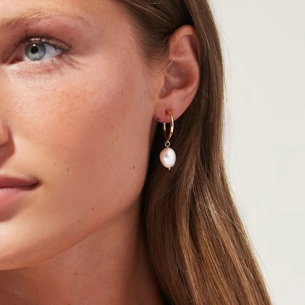 Lateefah Earrings Jewelry Women Minimalism Stainless Steel Natural Pearl Earrings